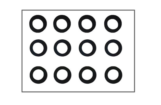 Die Siegellinse, die stempelschneidenen Schaum schattiert, wird an der Kamera angewendet