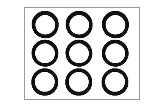 Die Siegellinse, die stempelschneidenen Schaum schattiert, wird an der Kamera angewendet